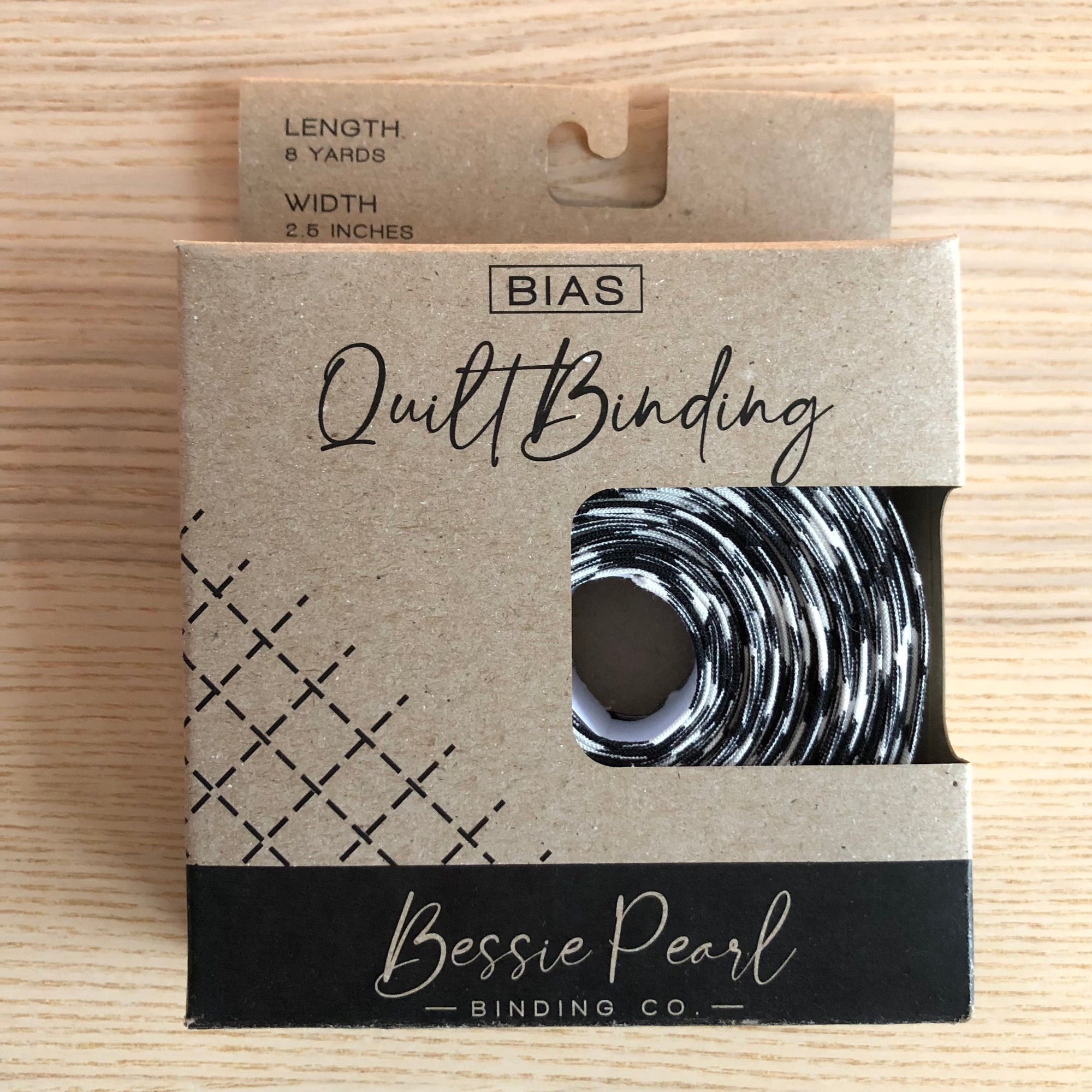 Bias Quilt Binding - 8 yd pack Black & White Gingham