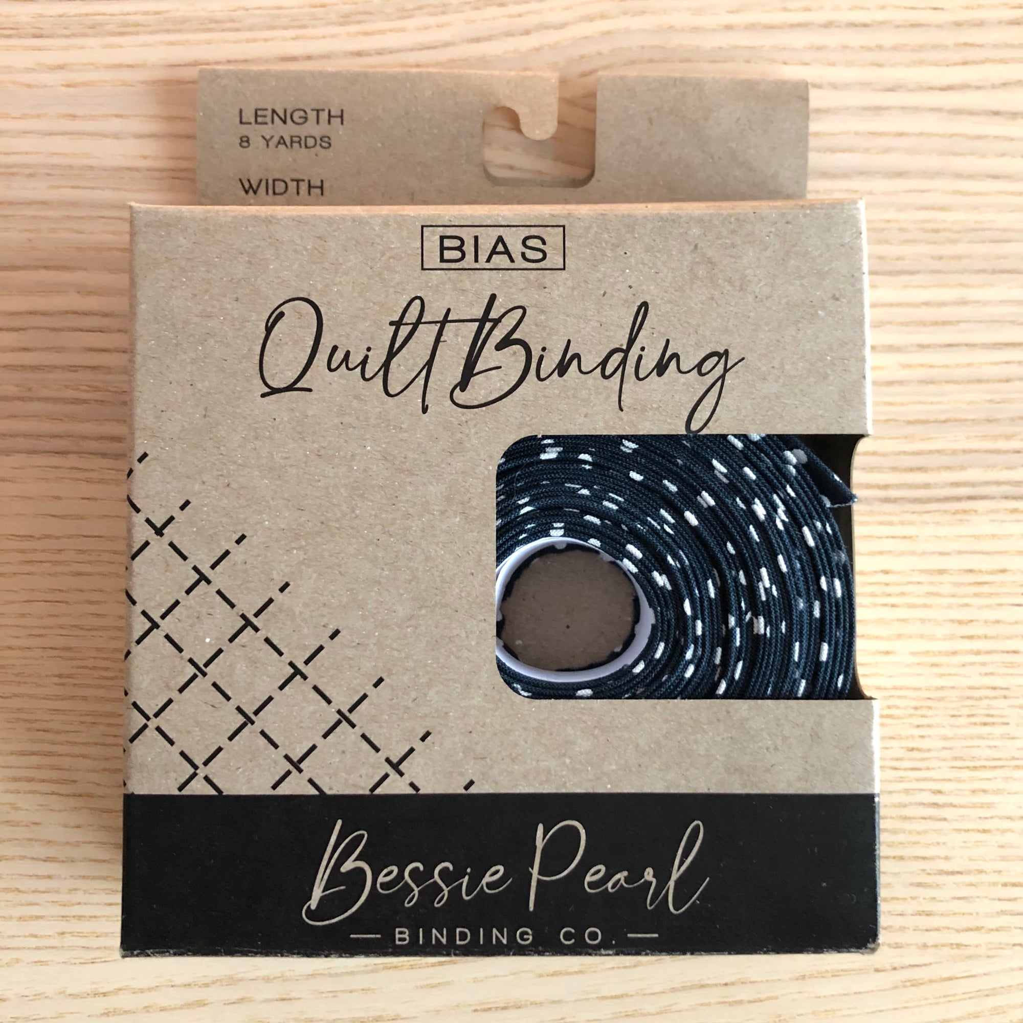 Bias Quilt Binding - 8 yd Pack Navy Dots