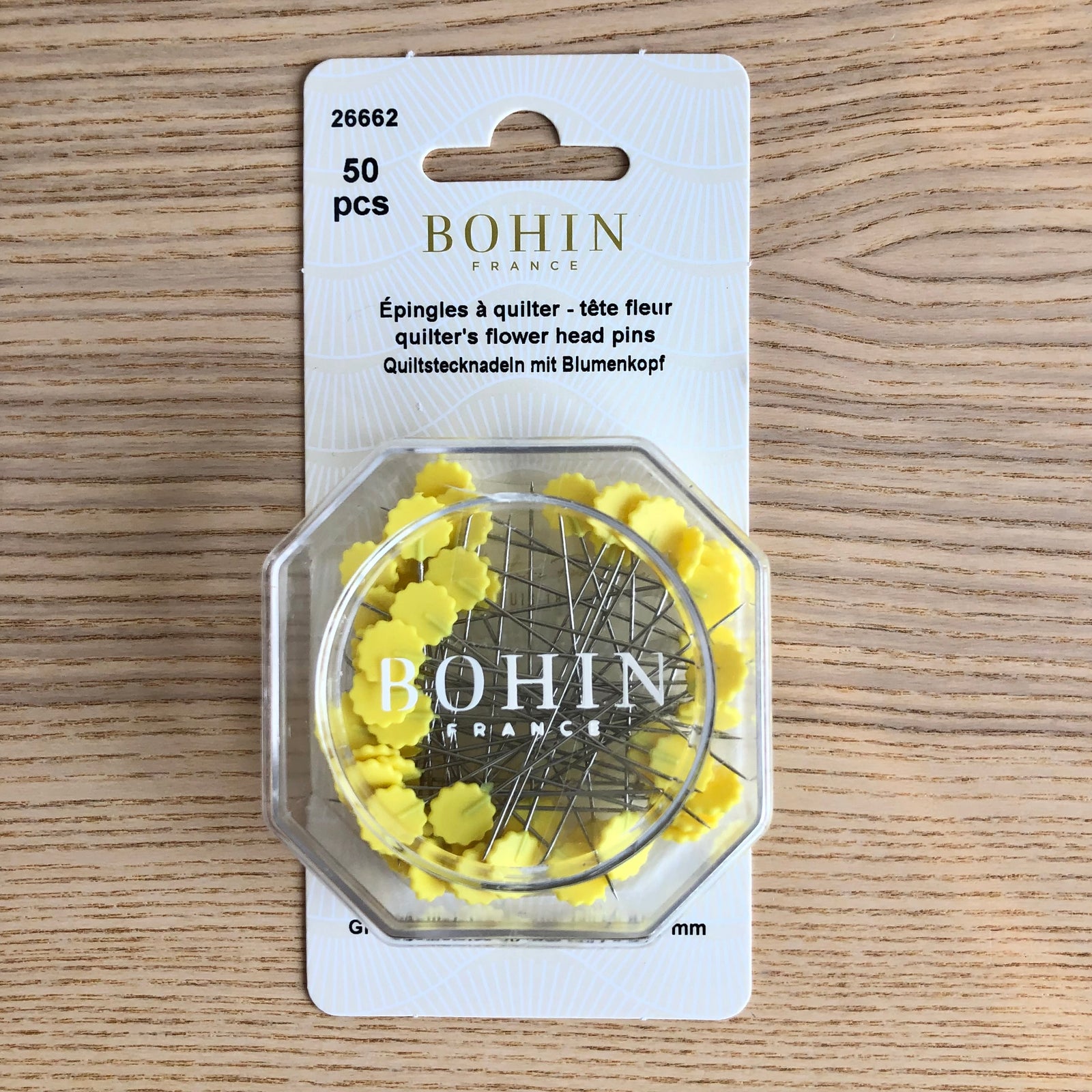 Bohin Flower Head Pins Yellow