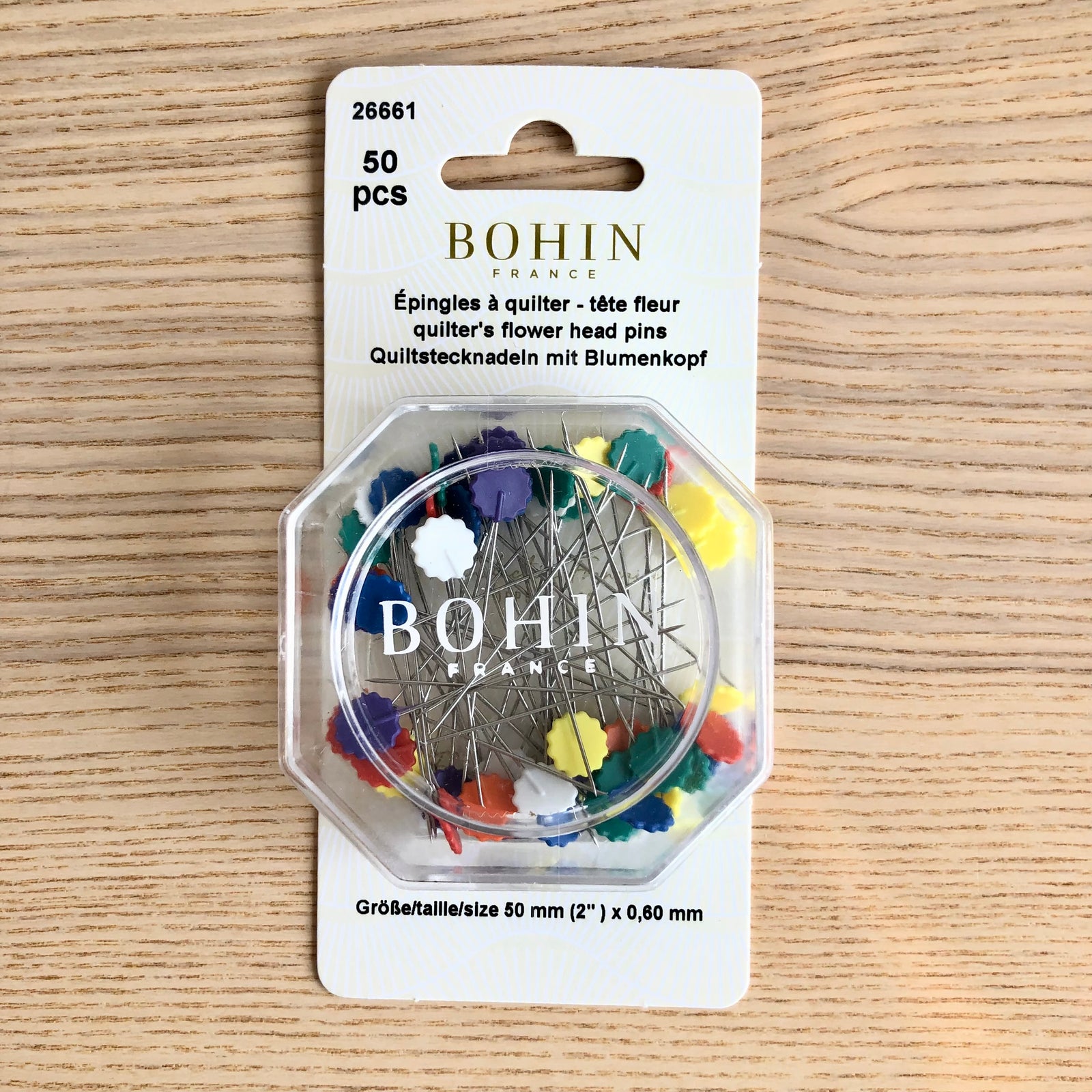 Bohin Flower Head Pins Assorted Colours