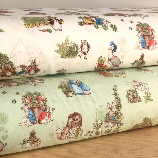 Peter Rabbit & Friends Flannel Fern - country clothesline