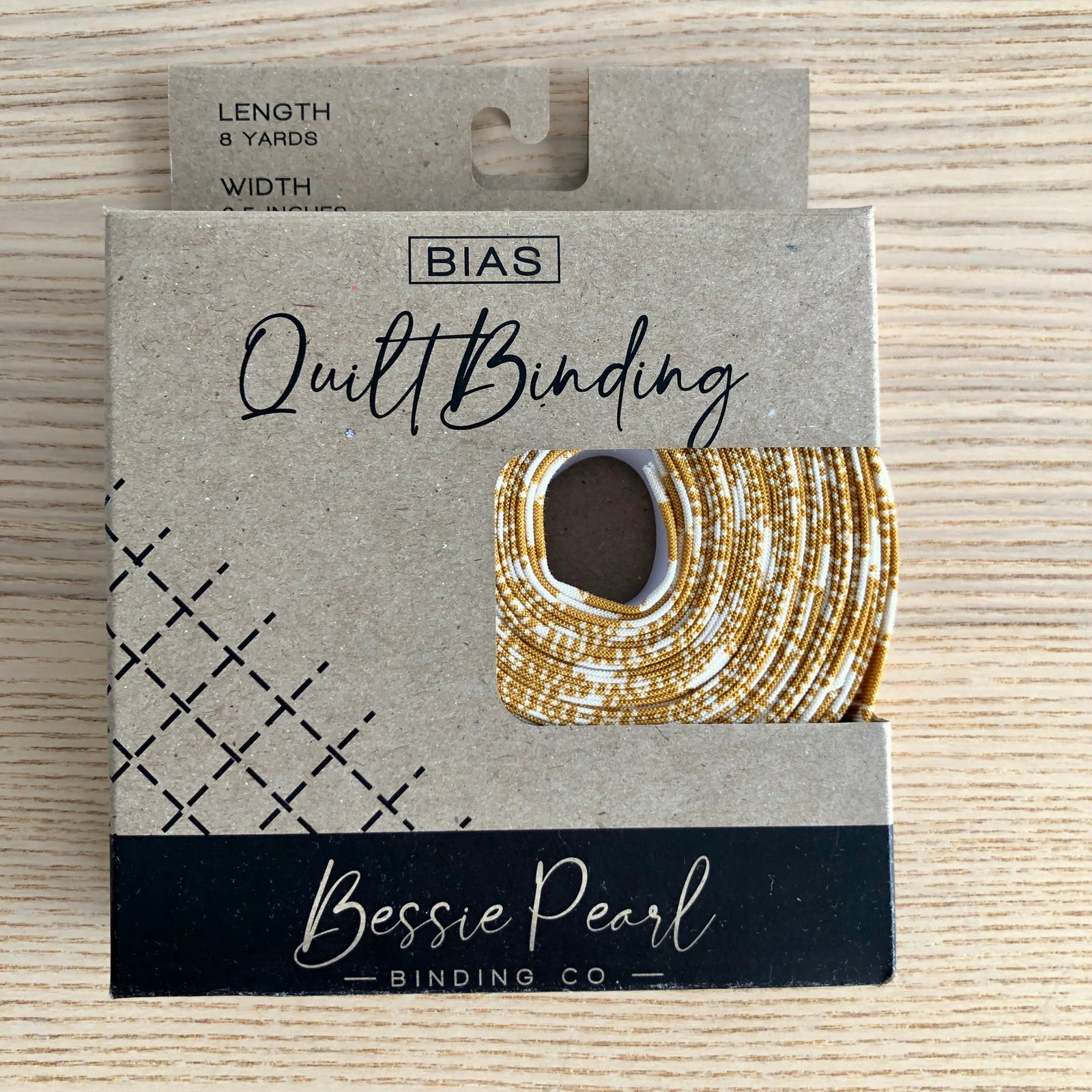 Bias Quilt Binding - 8 yd Pack Mustard Gingham