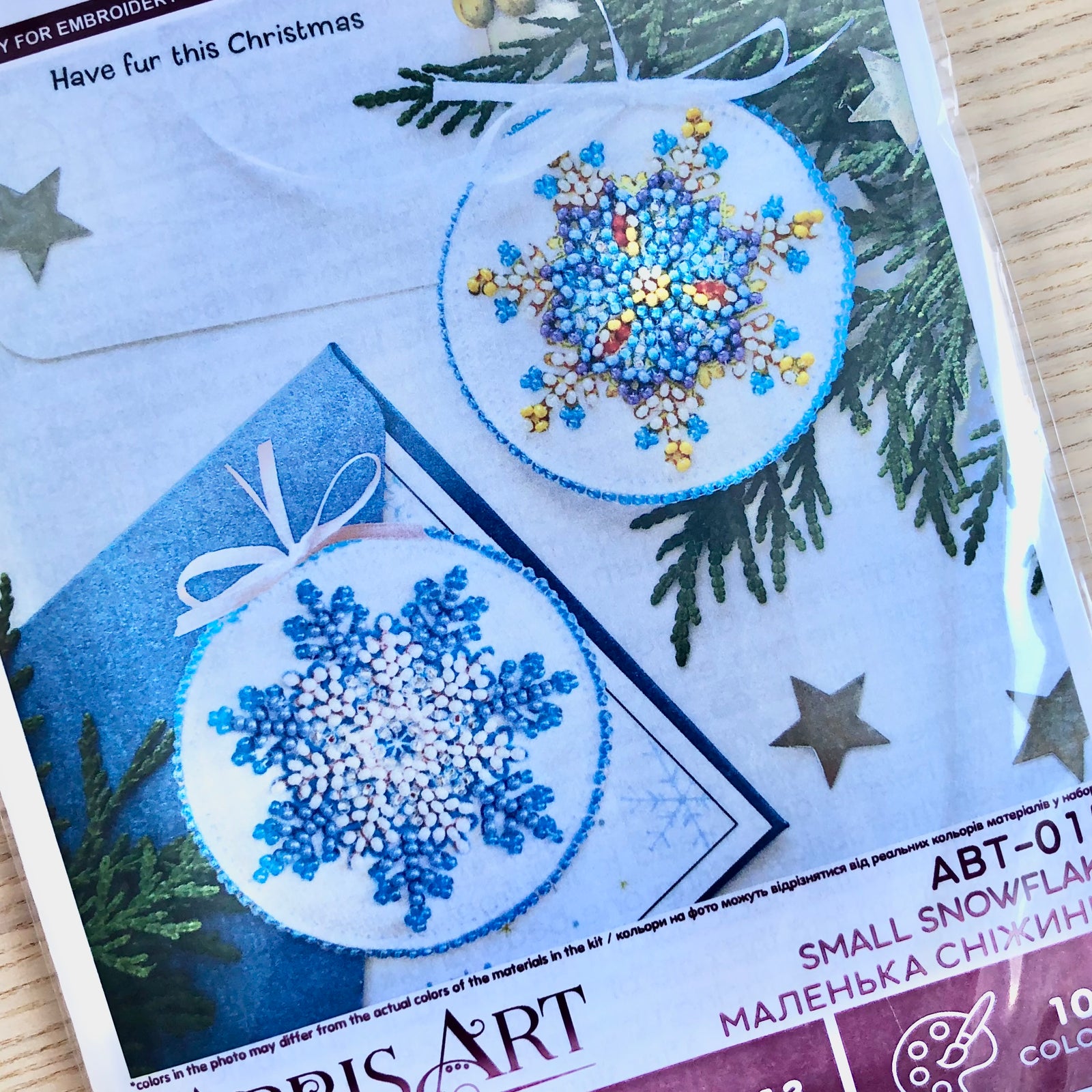 Beaded Embroidery Kit Snowflake