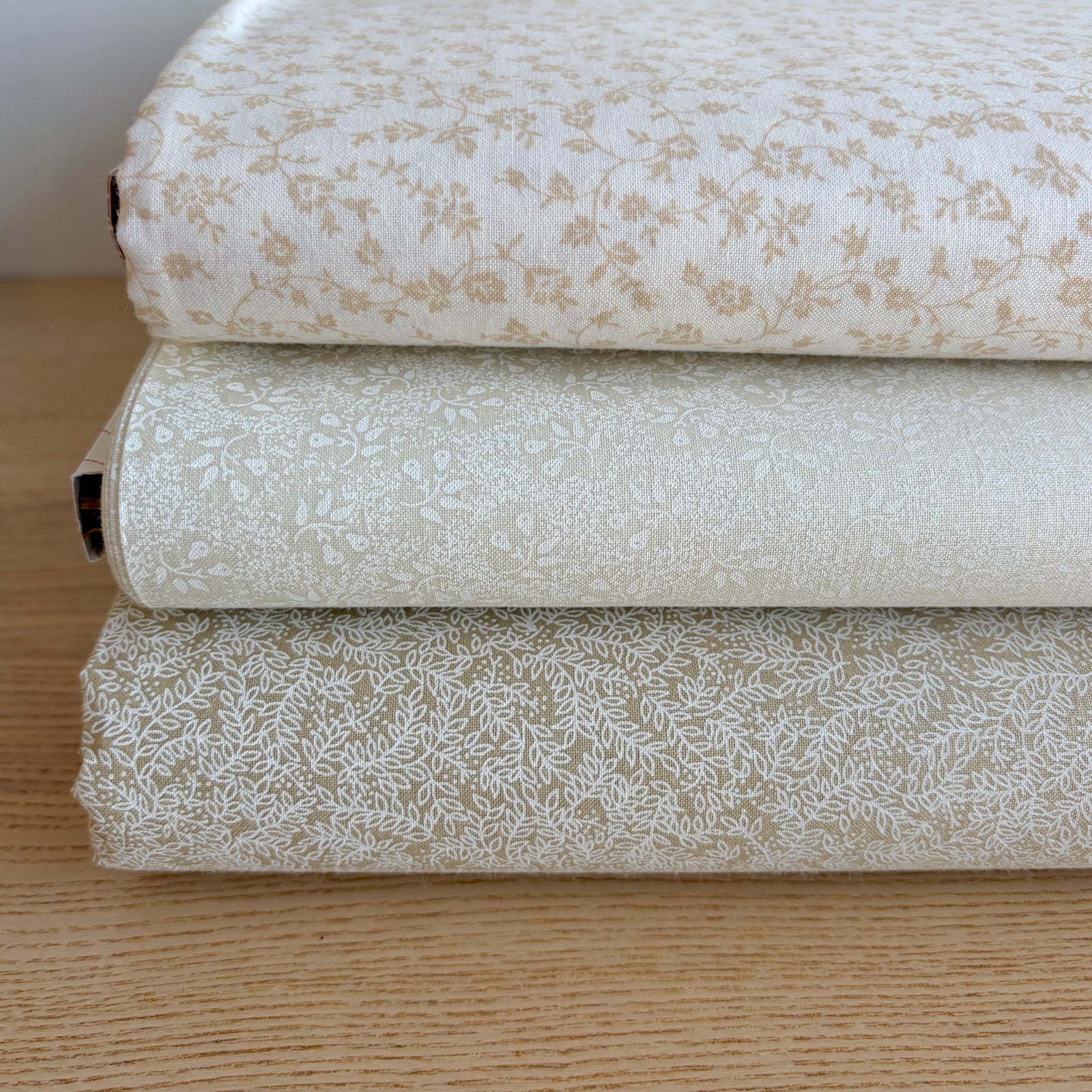 Little Ferns White on Taupe