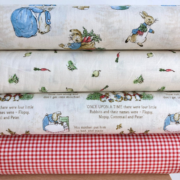 The Tale Of Peter Rabbit Gingham Tea Rose - country clothesline