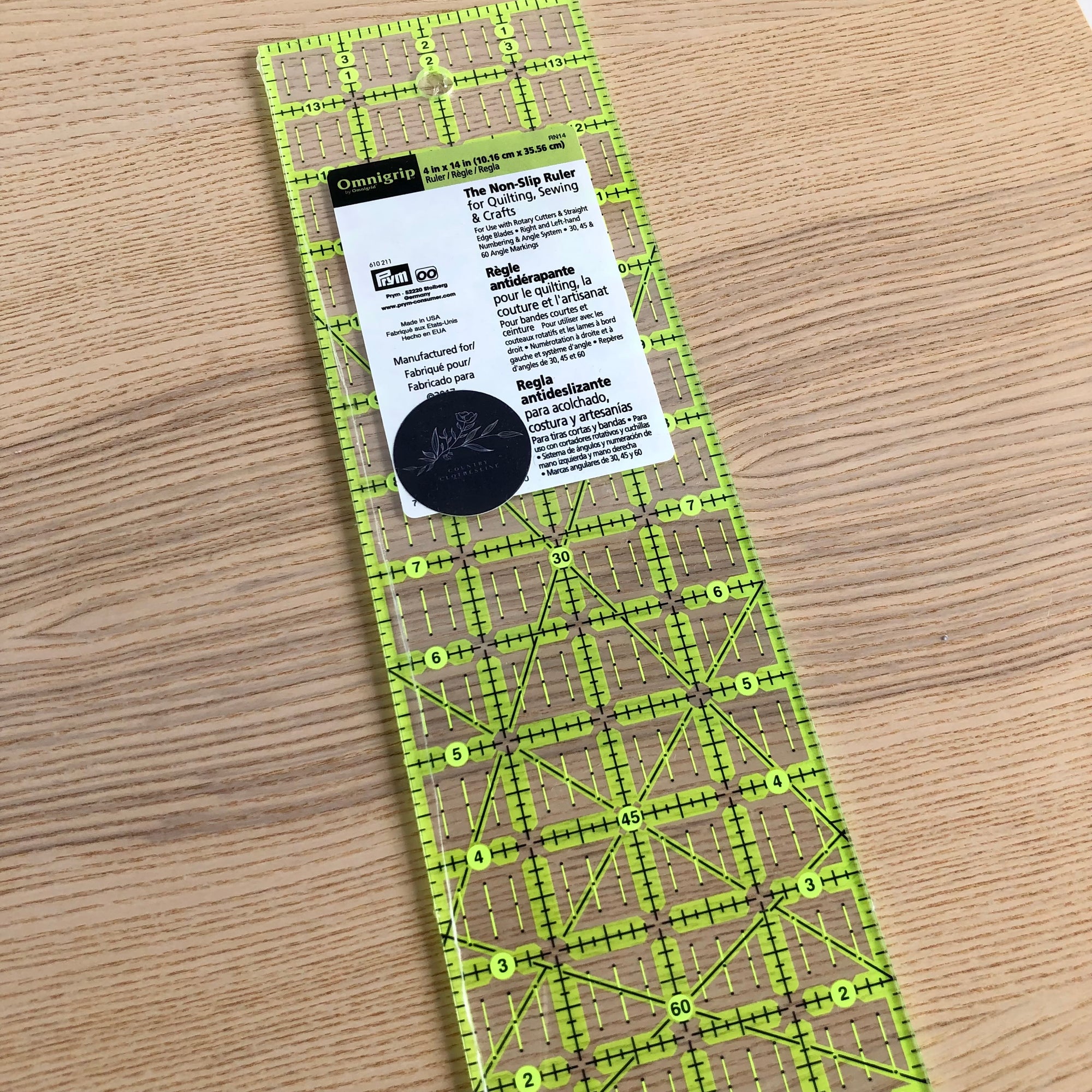 4" x 14" Omnigrip Non-Slip Ruler