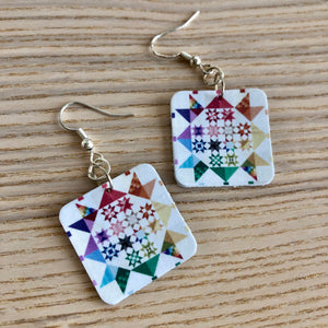 Quilt Design Earrings