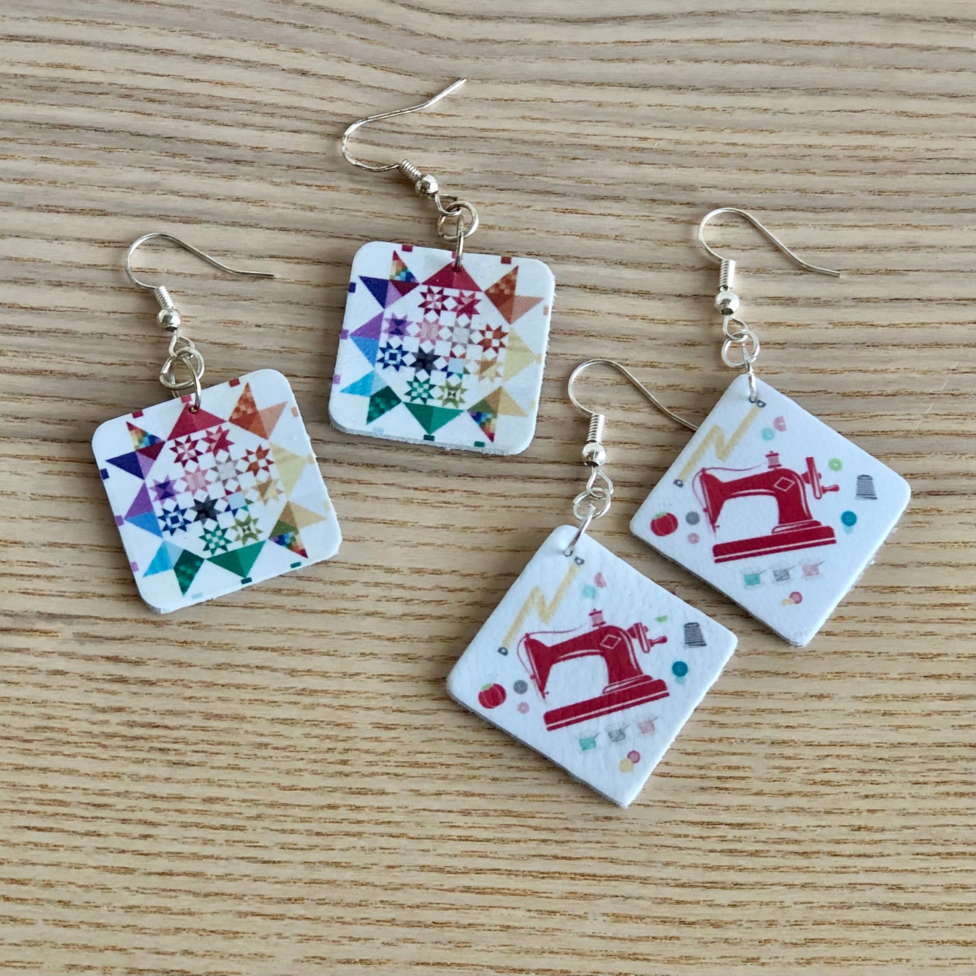 Quilt Design Earrings