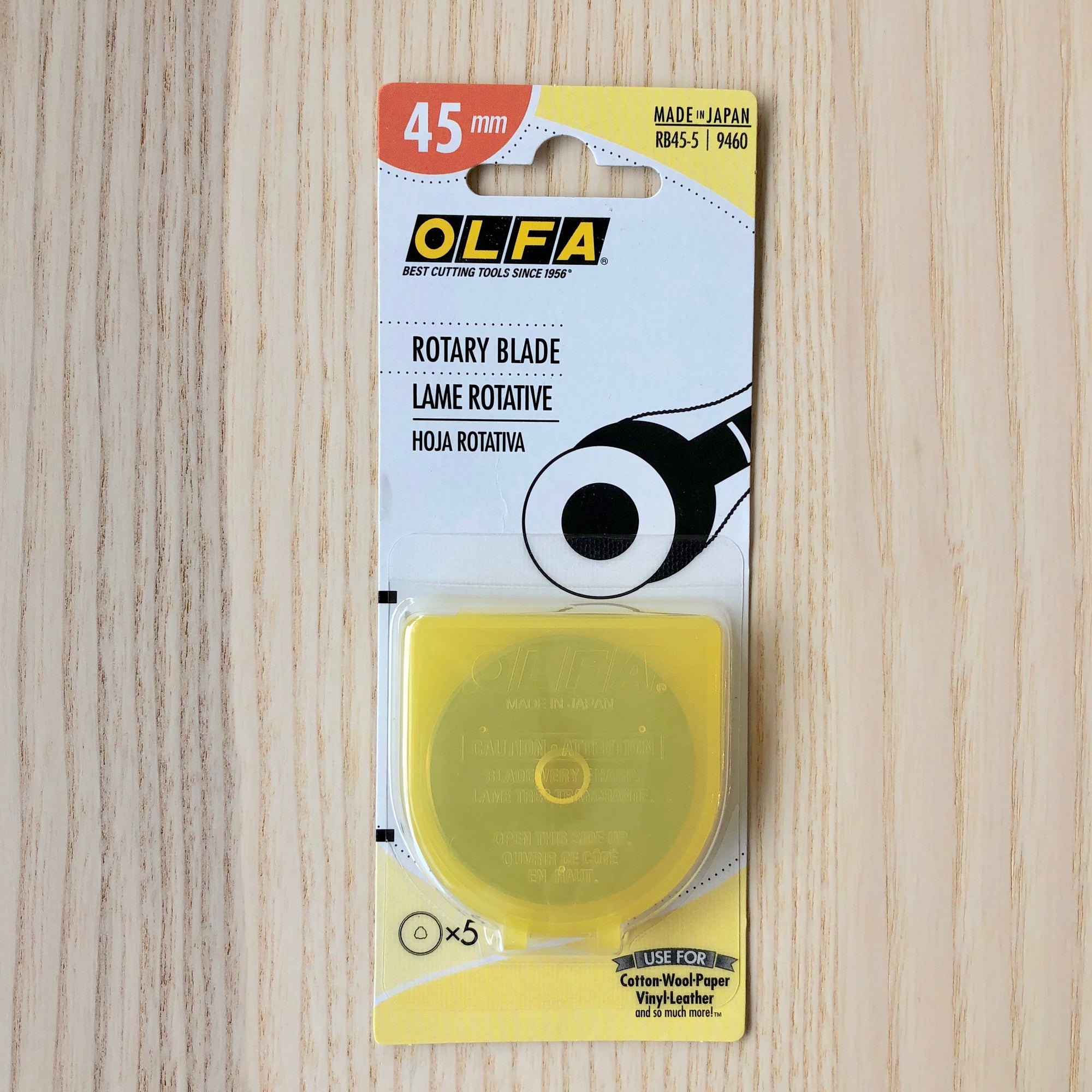 Olfa 45mm Replacement Rotary Blade - Pack of 5