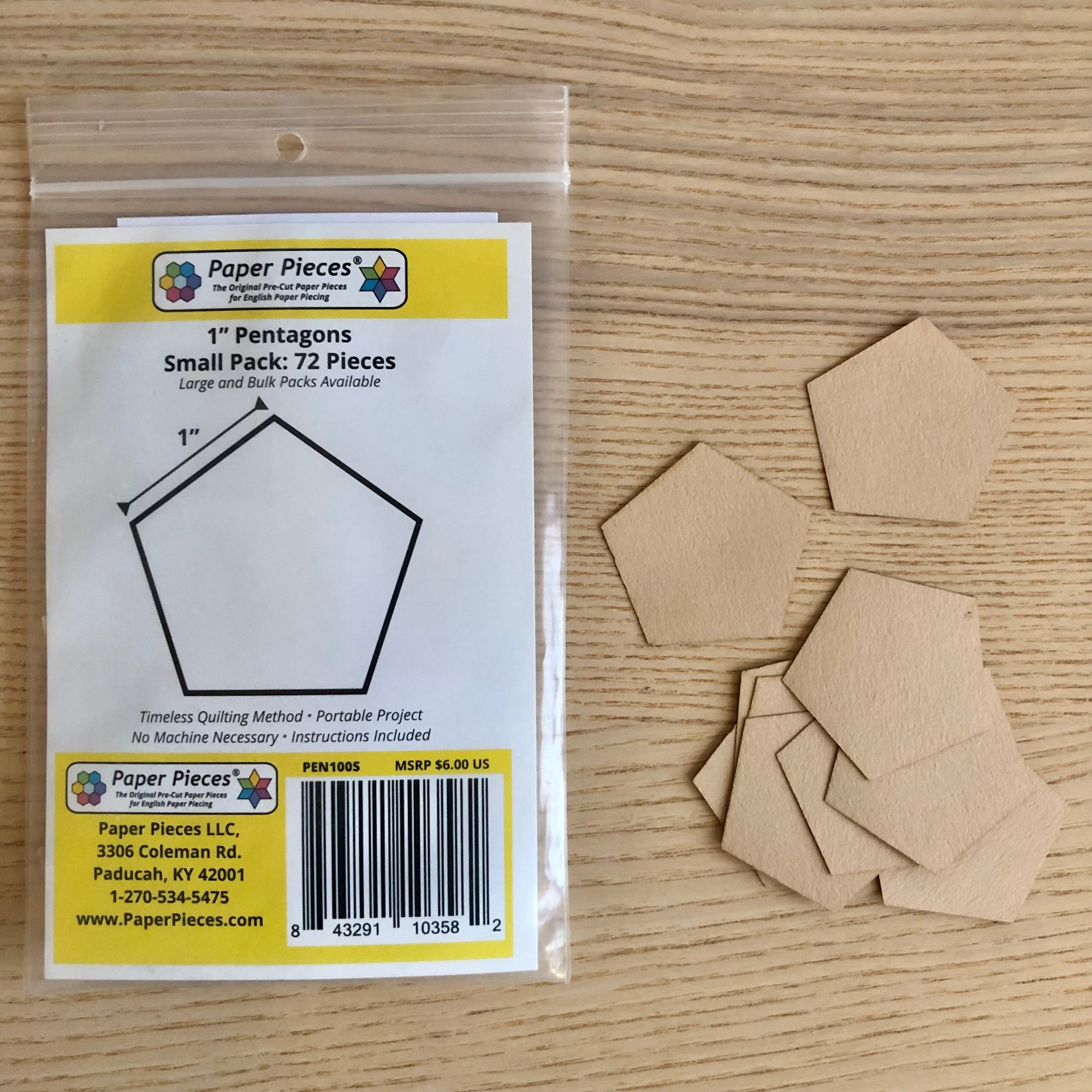 1" Pentagon Paper Piecing Templates