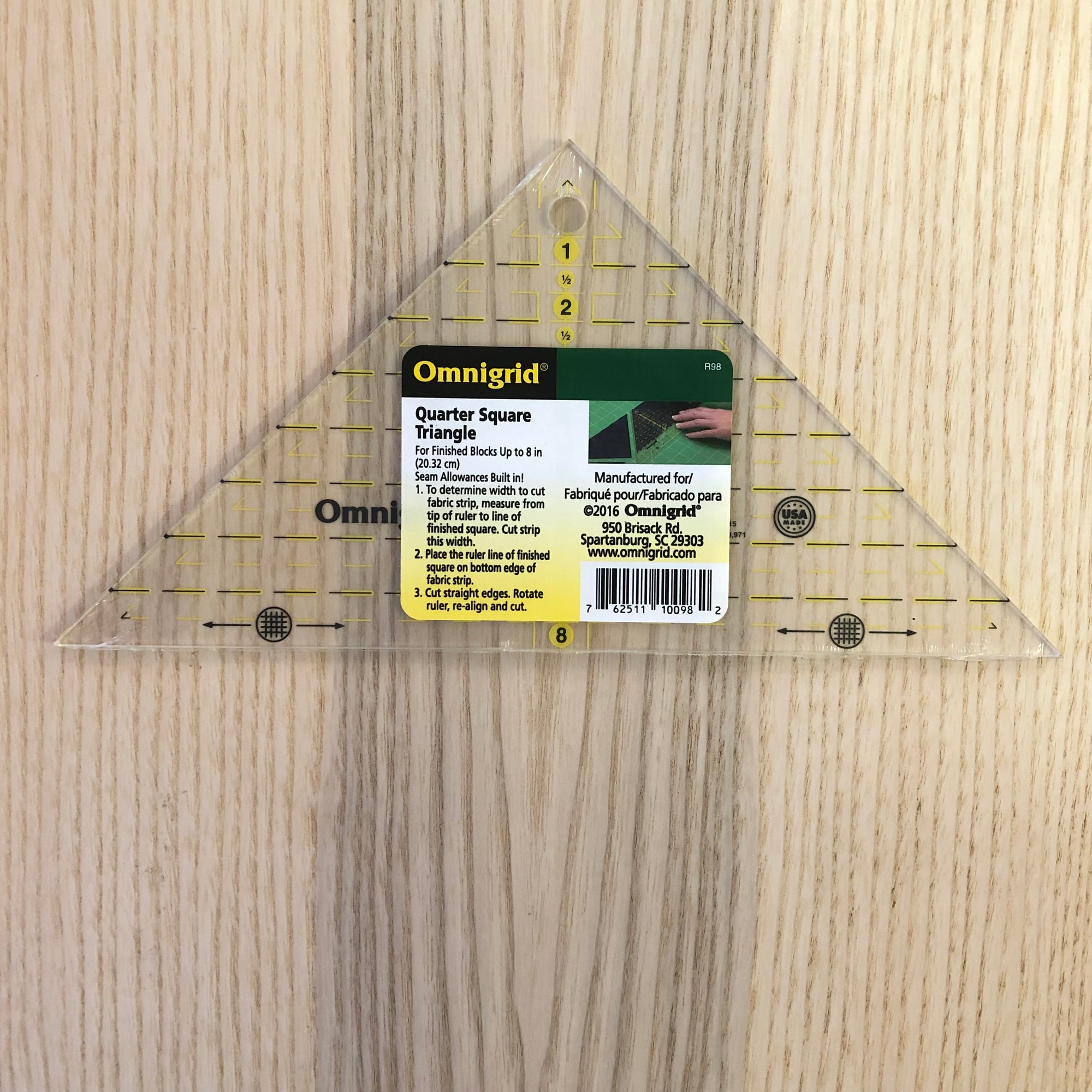 Quarter Square Triangle Omnigrid Ruler