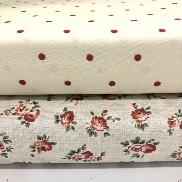 Rag Doll Dots Red on Cream - country clothesline