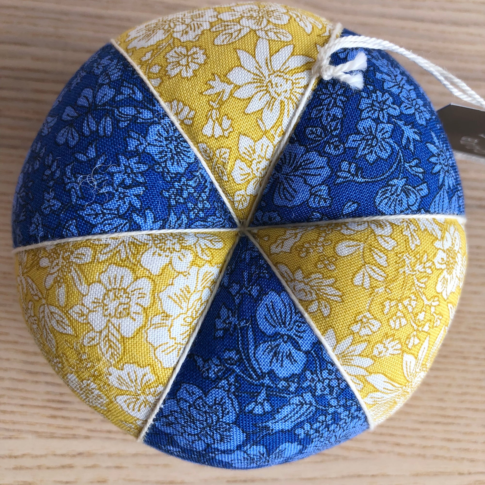 Liberty Pincushion Yellow & Blue