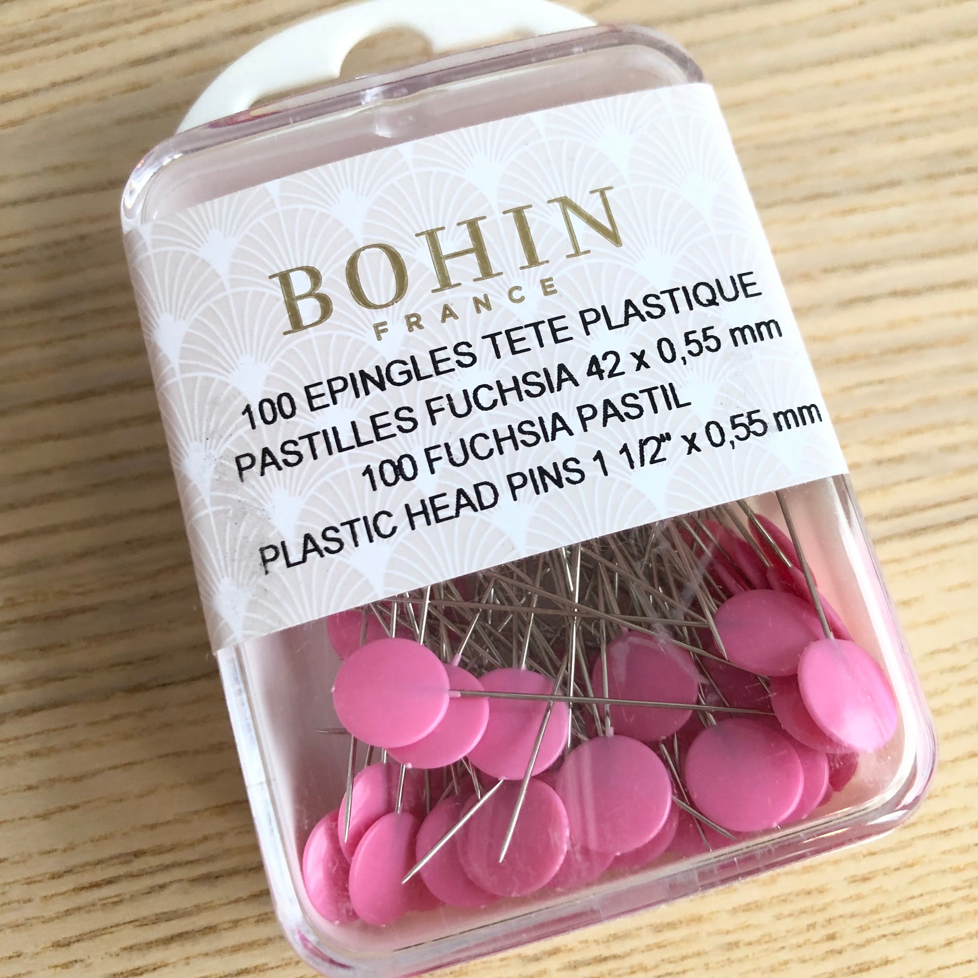 Bohin Pastil Pins Fuchsia