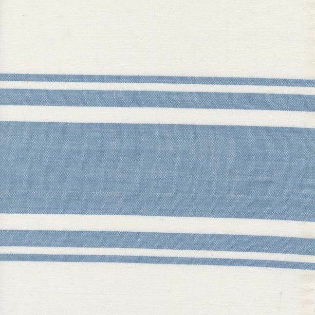 Easy Living Toweling Blue on White