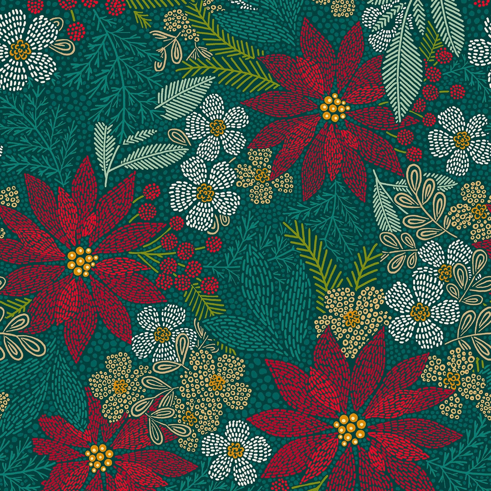 Holiday Stitches Christmas Floral