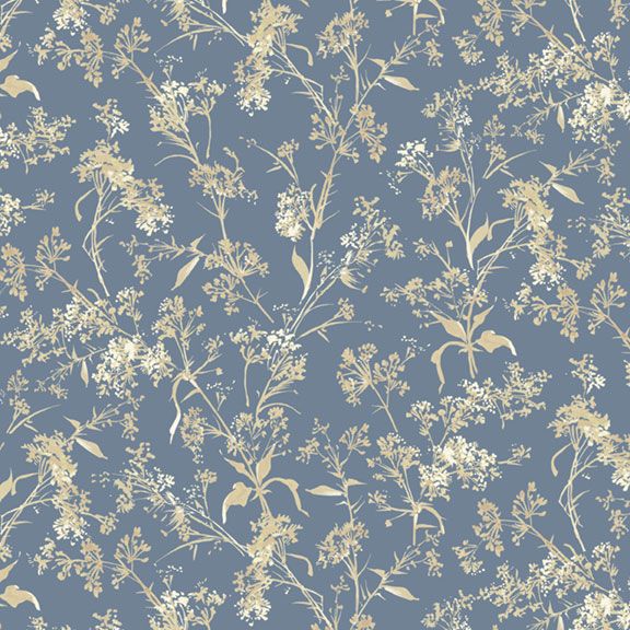 Wild Flowers Branches Blue
