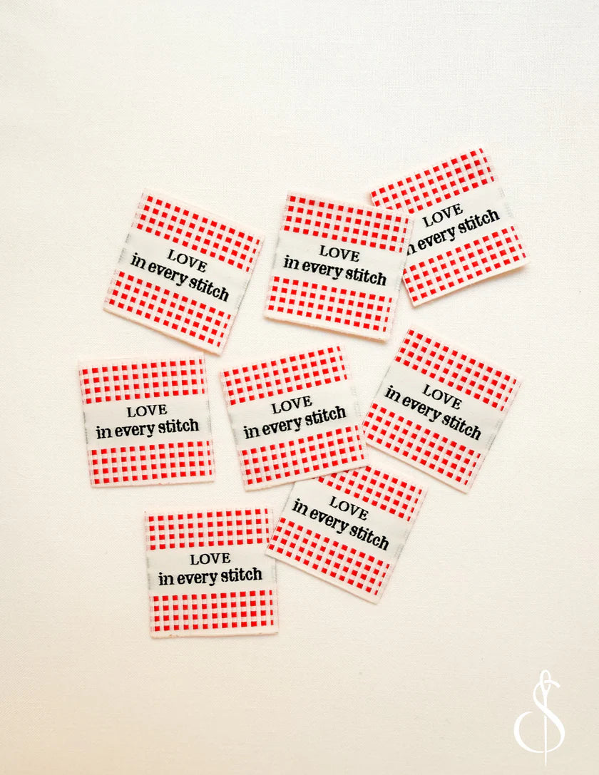 Camellia Premium Woven Sew In Labels Checker