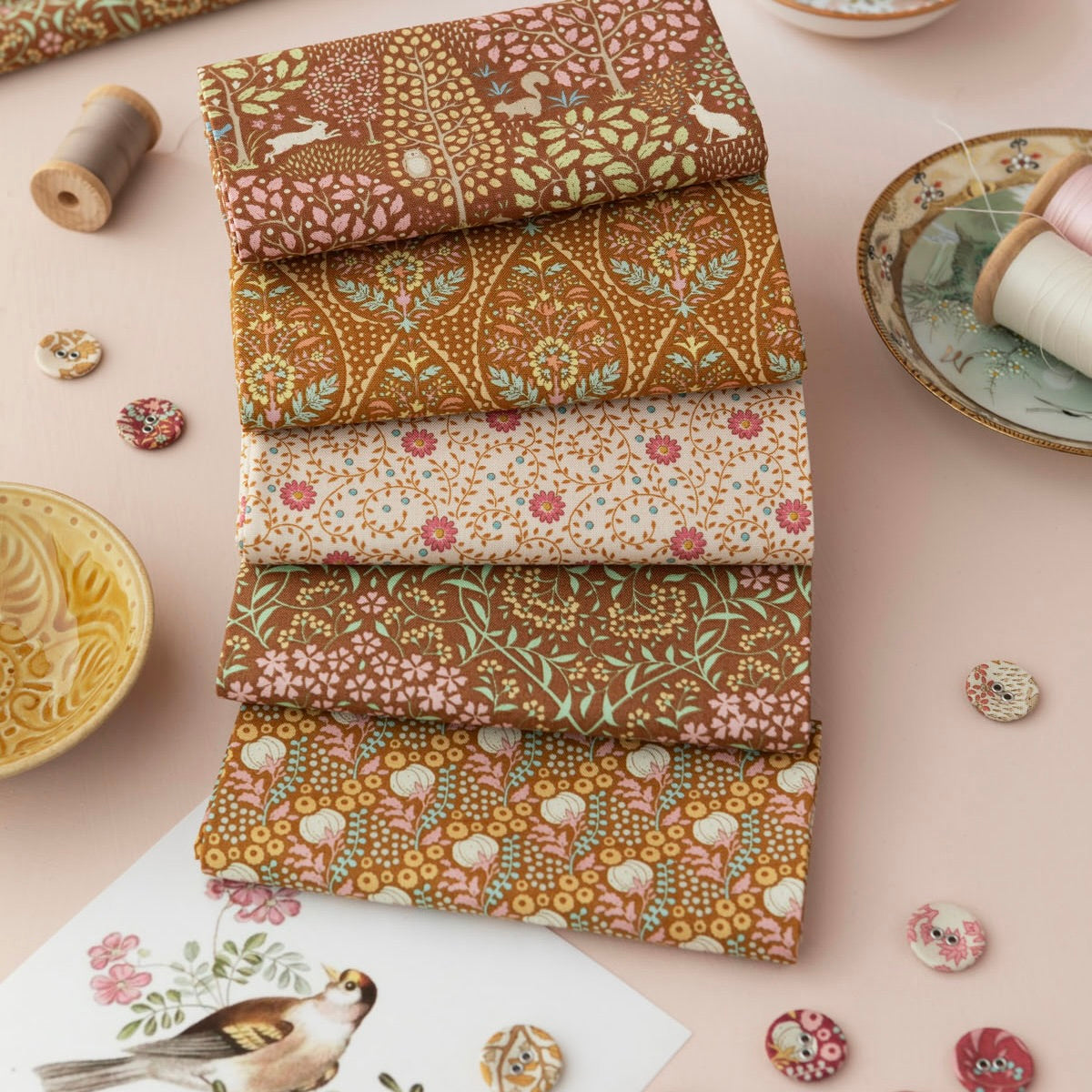 Tilda Sanctuary Fat Quarter Bundle Caramel/Ochre