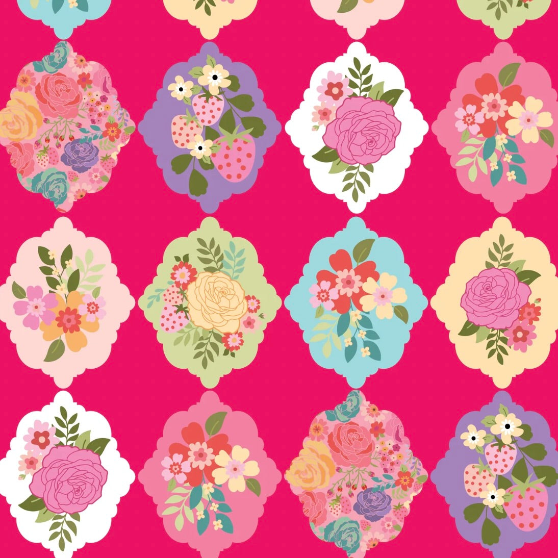 Poppie Cotton Calico Cowgirls Wallpaper Roses