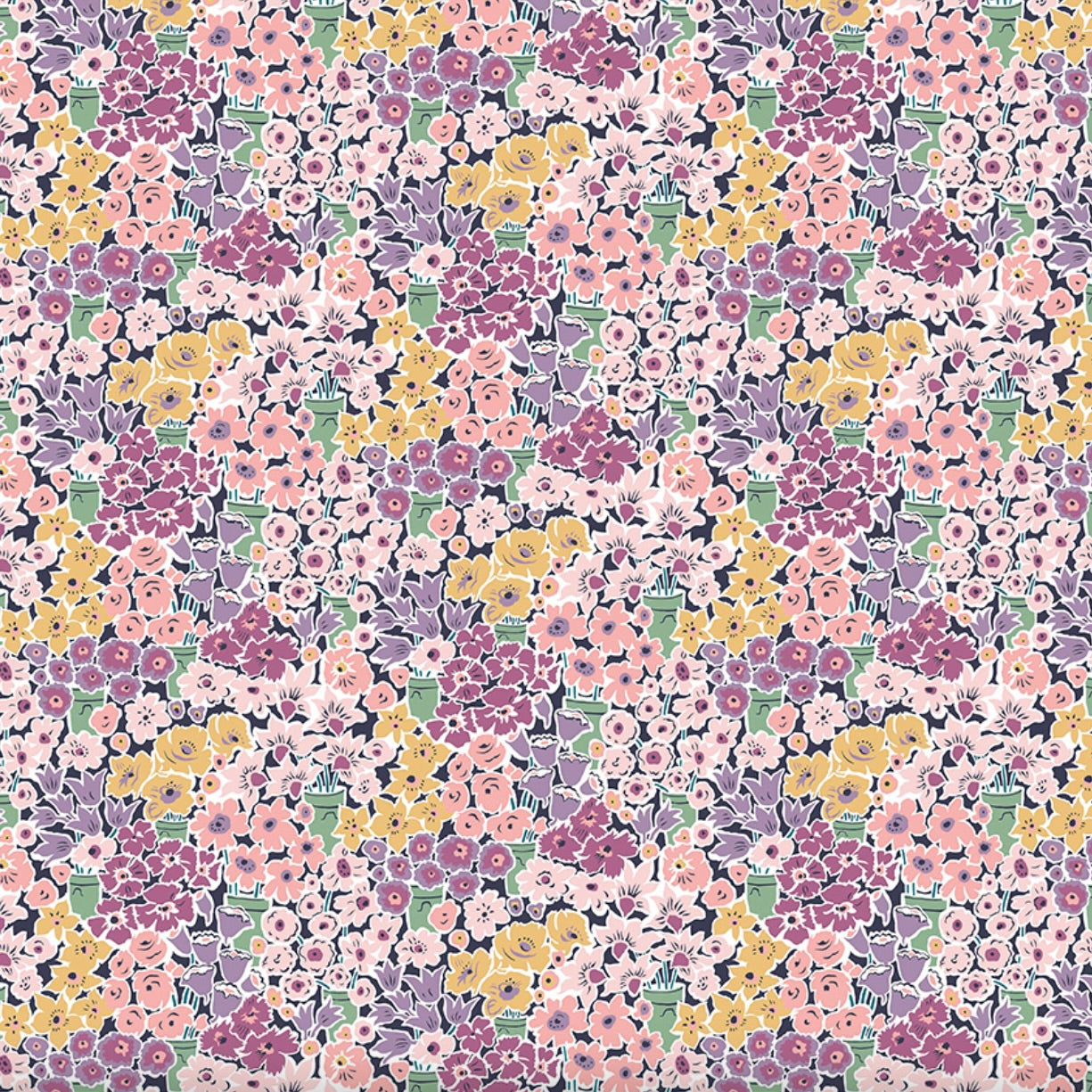 Liberty Tudor Celebration Rossellie Blooms in Purple & Pink