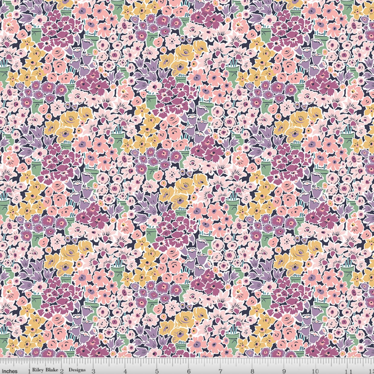Liberty Tudor Celebration Rossellie Blooms in Purple & Pink