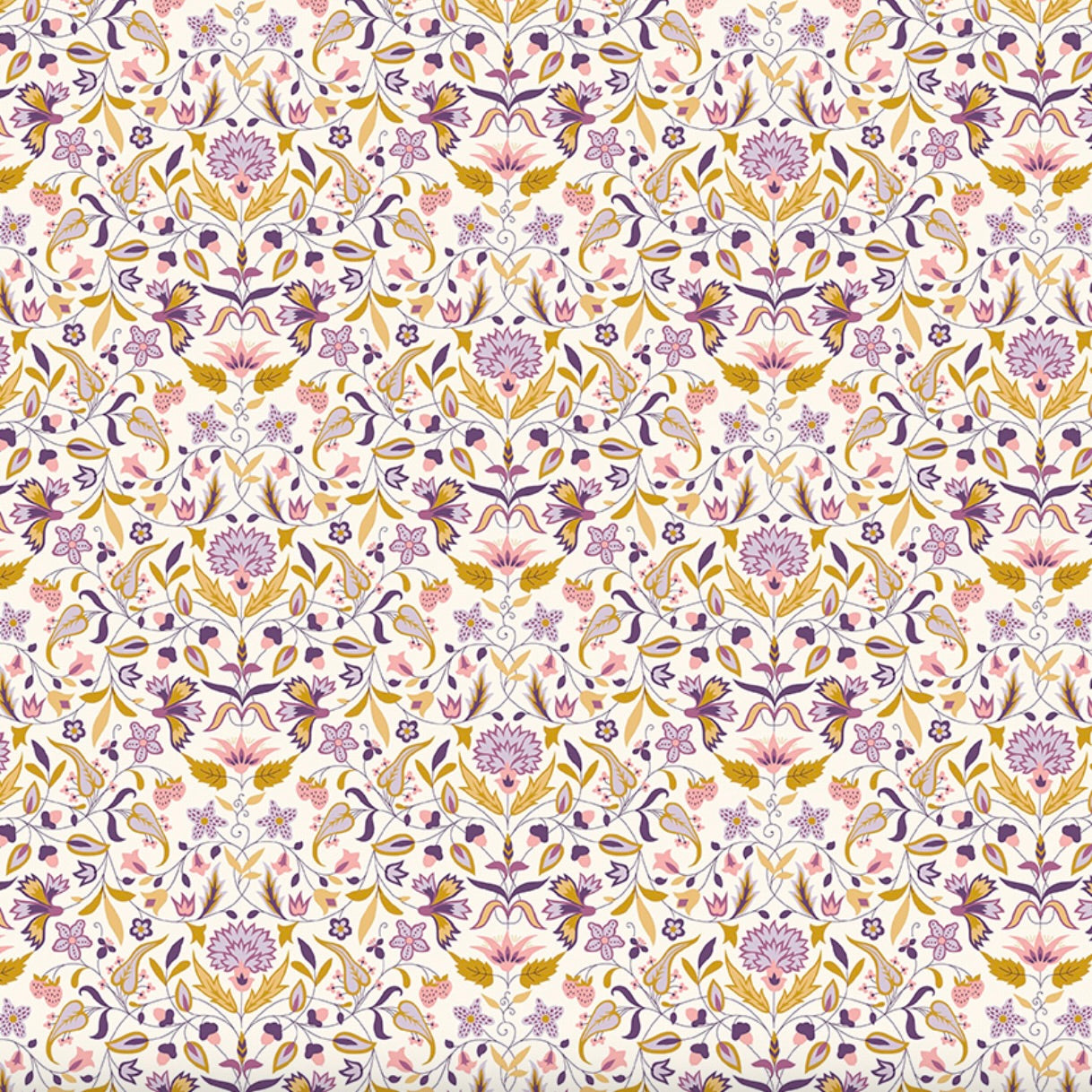 Liberty Tudor Celebration Quilt Nouveau Gold & Lilac