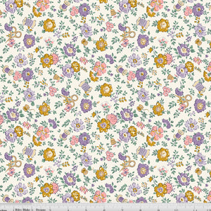 Liberty Tudor Celebration Haberdashery Floral in Lilac & Gold