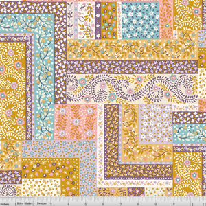 Liberty Tudor Celebration Patchwork Scarves in Purple & Gold