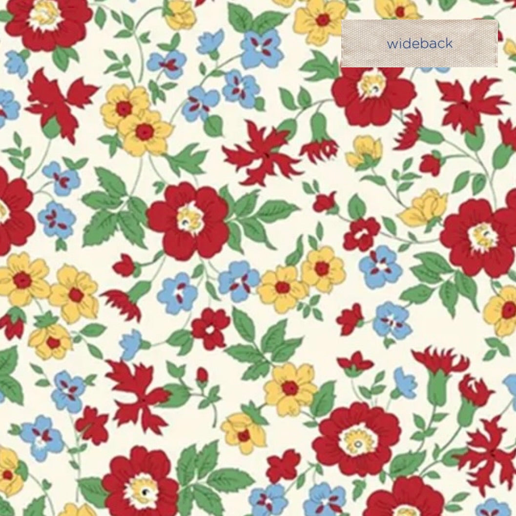 Aunt Grace's Red Flowers Wideback