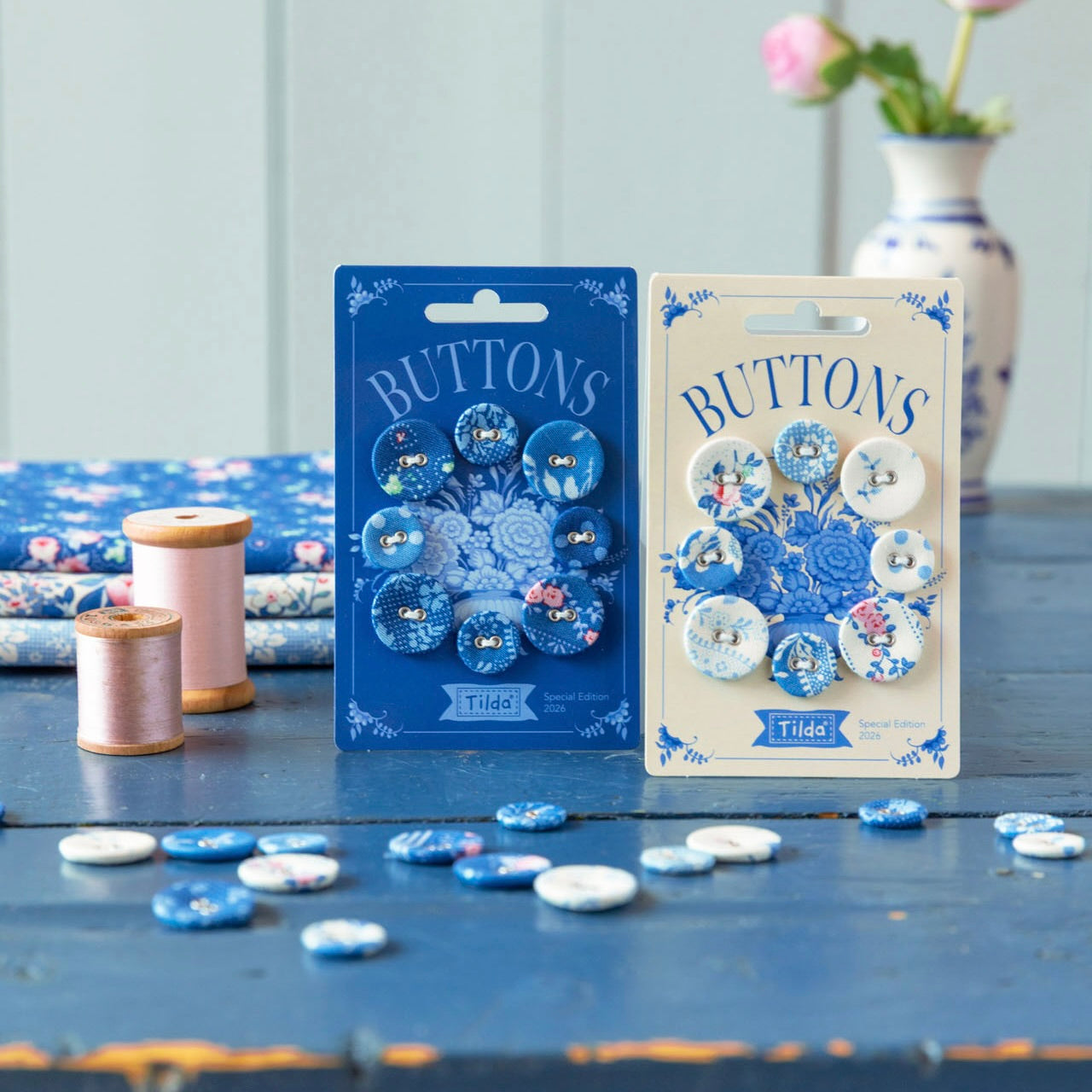 PRE-ORDER Tilda Somthing Blue Buttons Dark