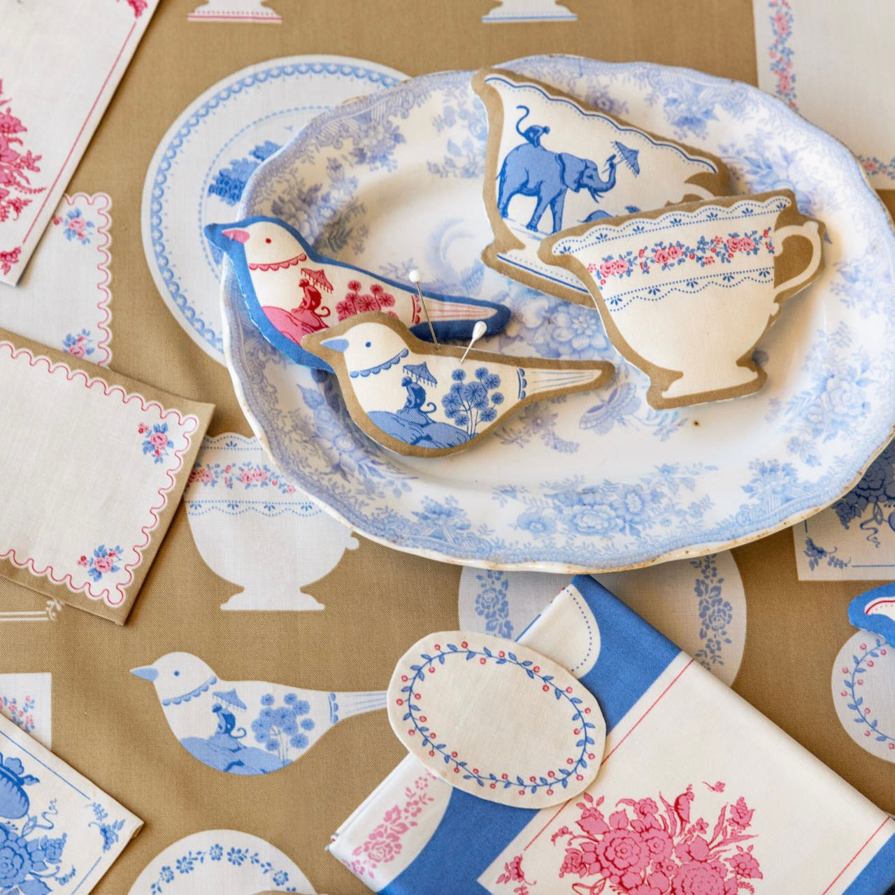 Tilda Somthing Blue Labels & Ornaments Ochre