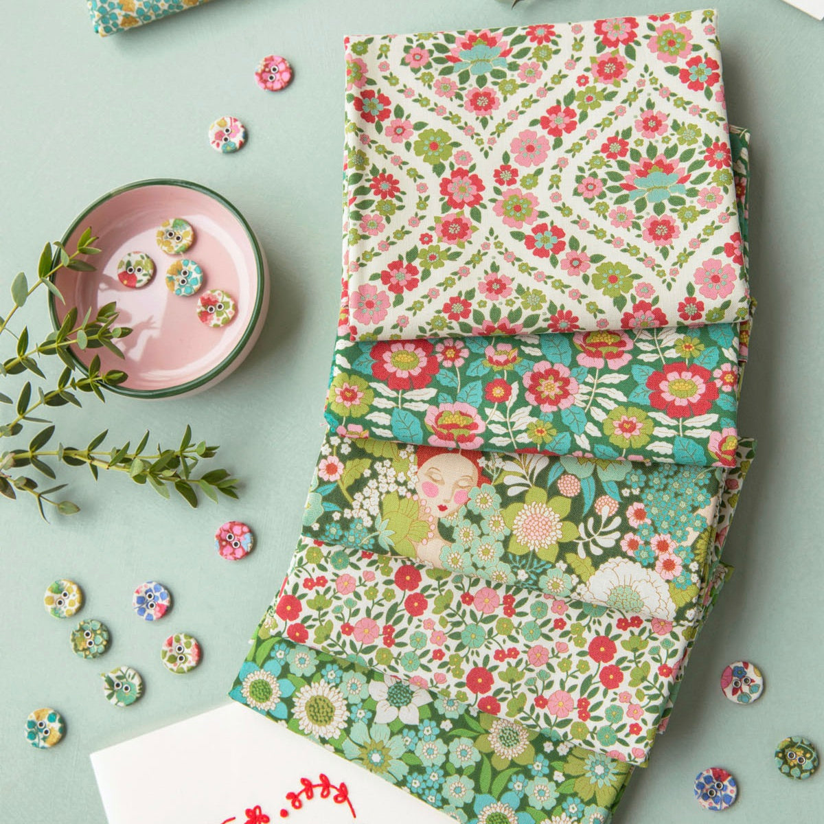 Wallflower Fat Quarter Bundle Green