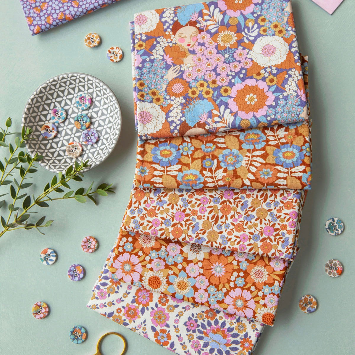Wallflower Fat Quarter Bundle Caramel