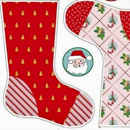 Santa Claus Lane Sparkle Stocking Panel