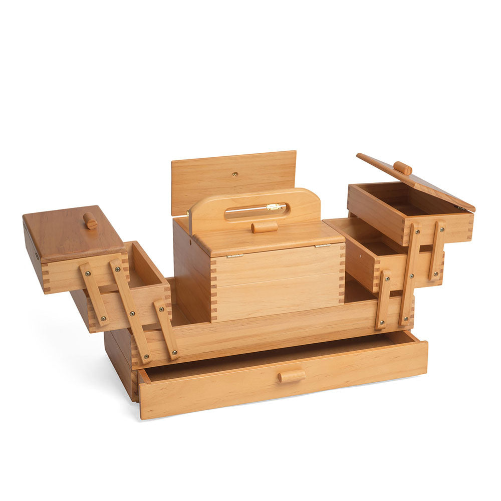 Cantilever Wooden Sewing Box Large