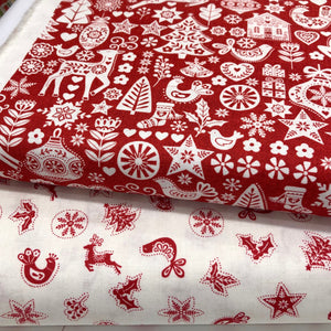 Scandi Christmas Red on White