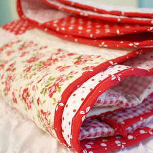 Country Clothesline's Throw Quilt Kit - Blossoms & Gingham Edition