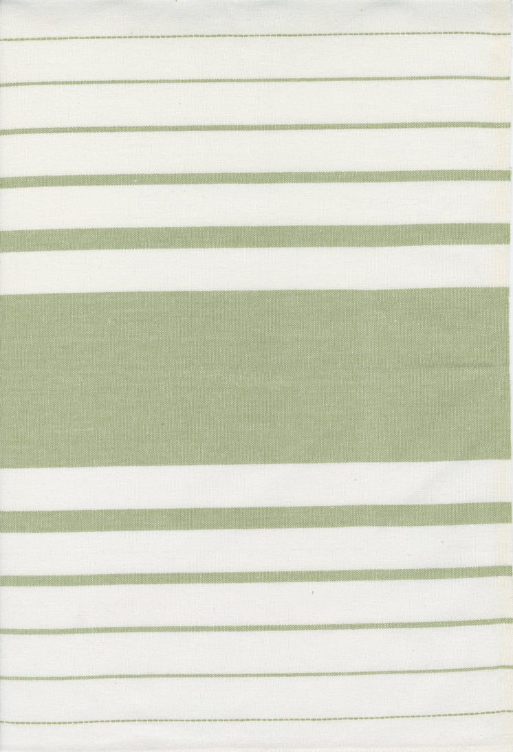 Vista Toweling stripes celadon on white