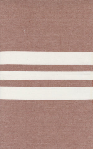 Vista Toweling Centre Stripe white on rust