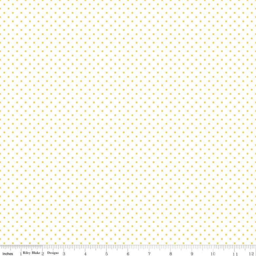 Swiss Dot Yellow on White