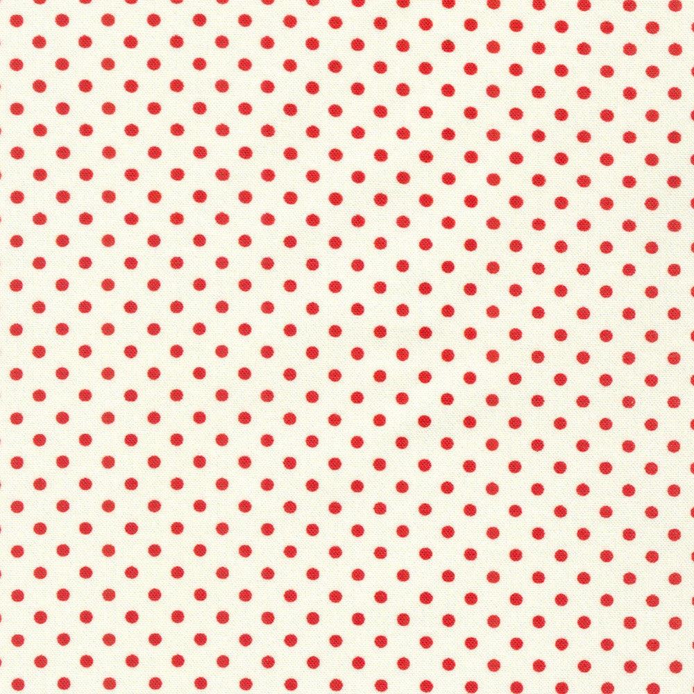 Daisy's Redwork Dots Vintage White