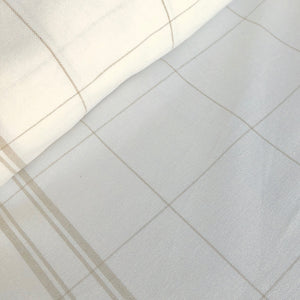 Easy Living Toweling Off White and Flax Grid Stripe