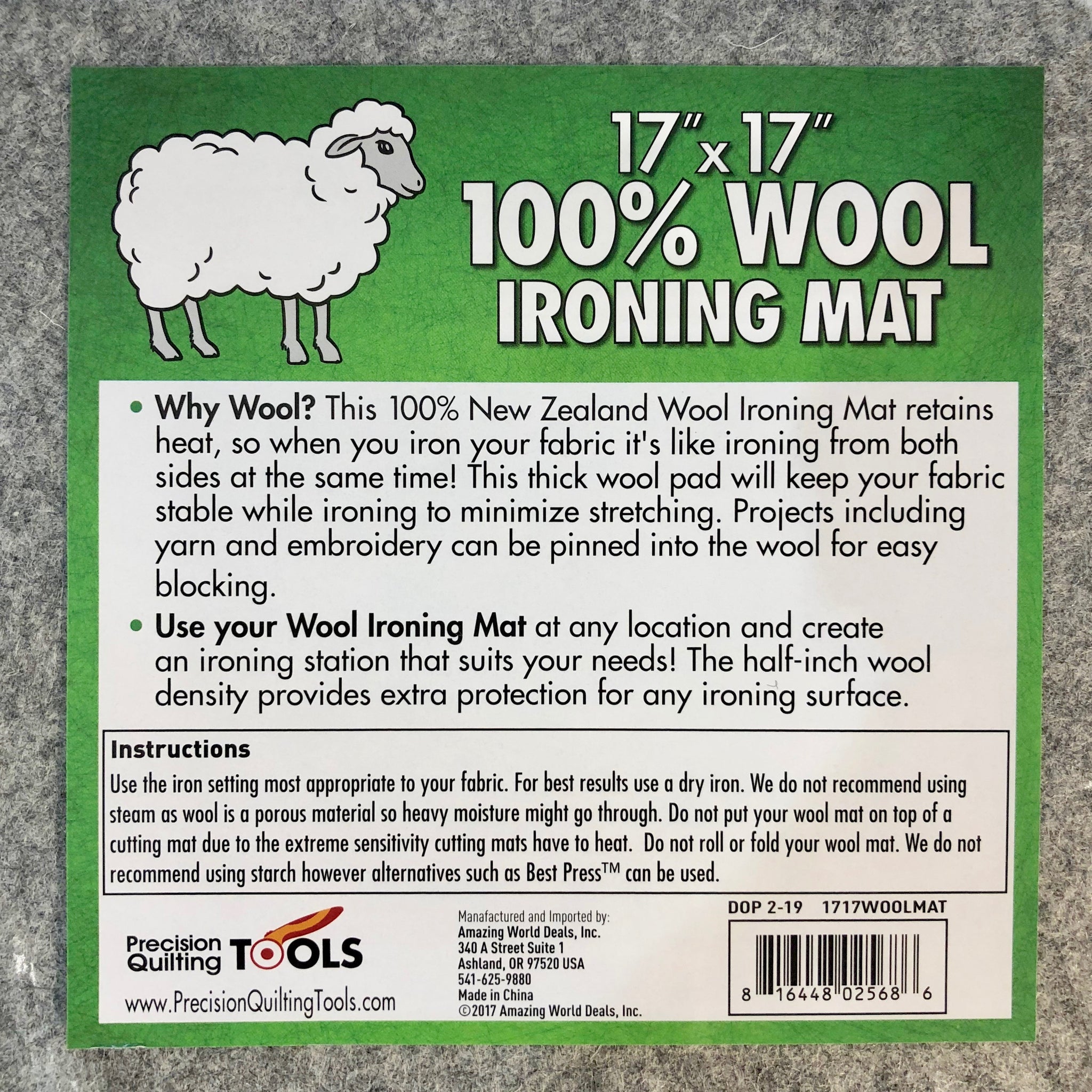 100% Wool Ironing Mat - 17 x 17