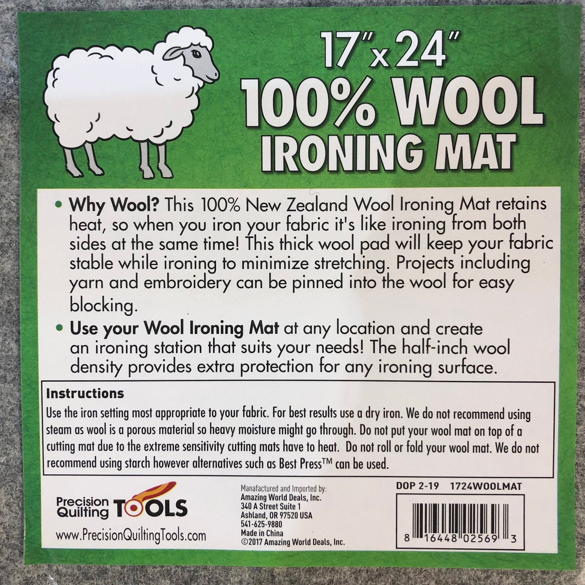Wool Pressing Mat 17 x 24"