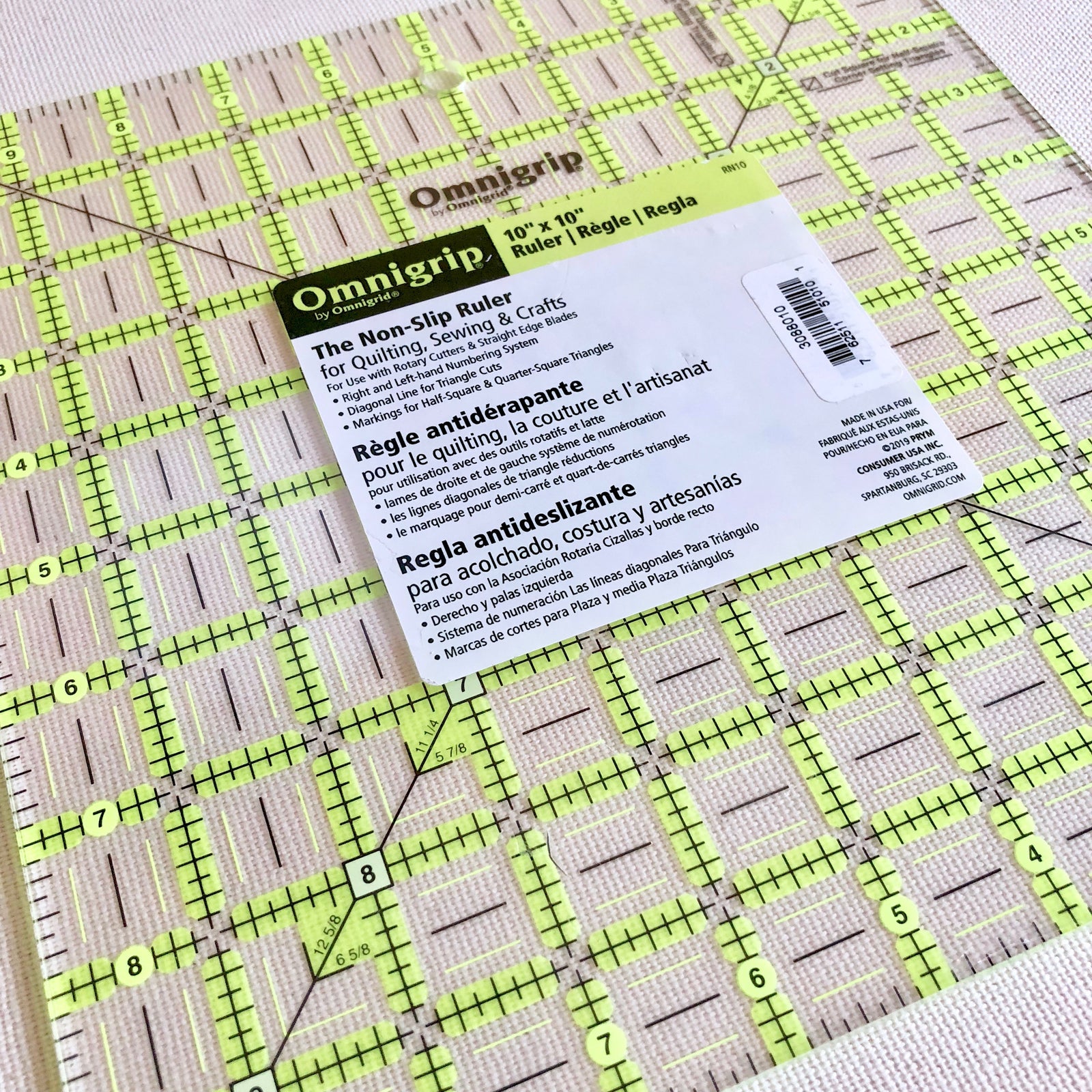 10" x 10" Omnigrip Non-Slip Ruler