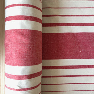 Farmhouse Toweling Stripes Red on Stone