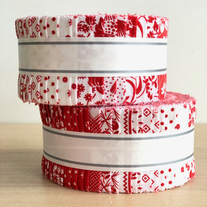 Daisy's Redwork Jelly Roll