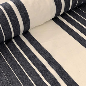Vista Toweling stripes white on indigo