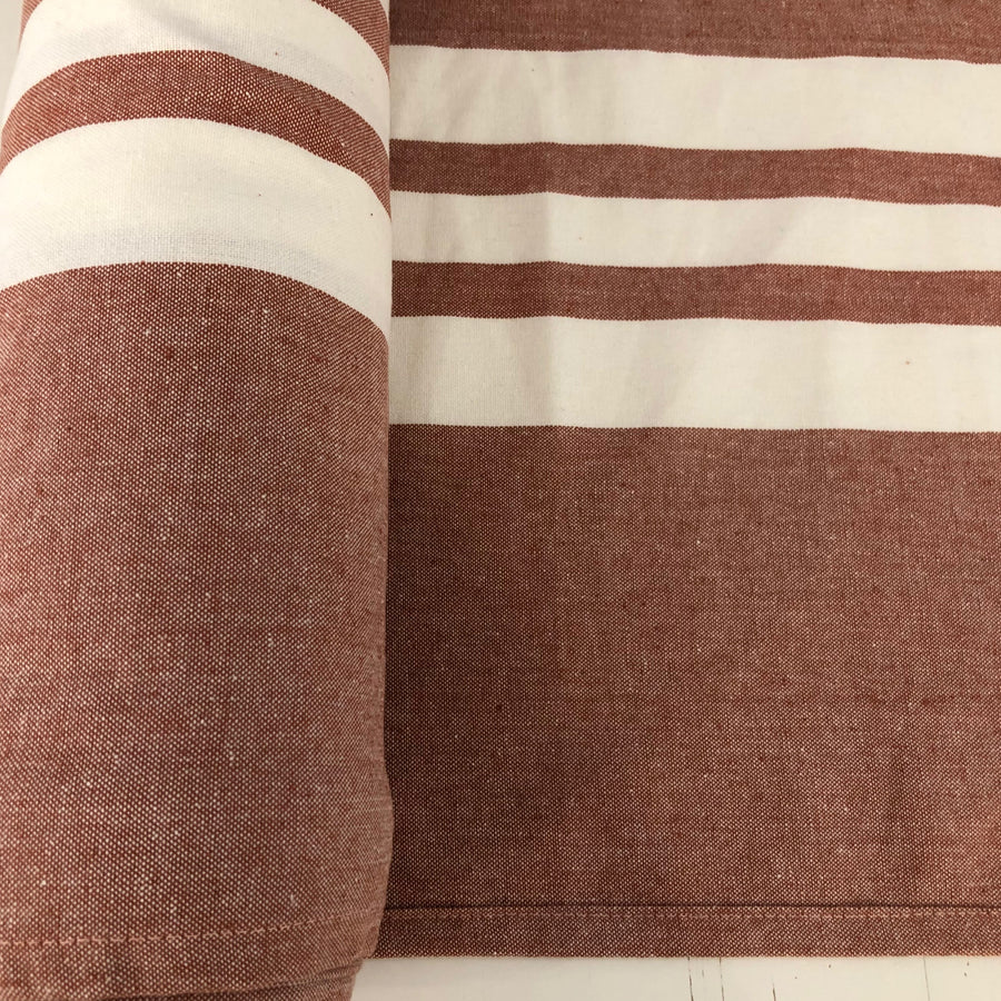 Vista Toweling Centre Stripe white on rust